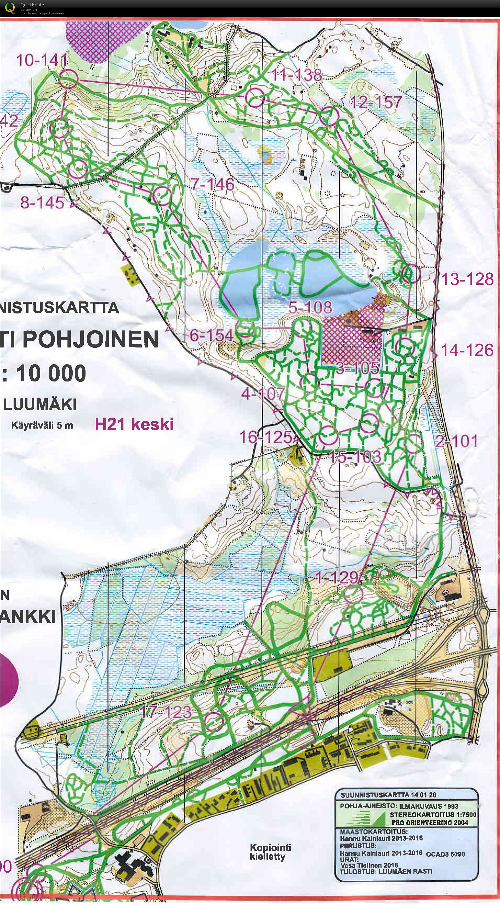 Luumäki hs -keski - January 27th 2018 - Orienteering Map from Pekka Varis